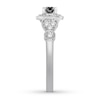 Thumbnail Image 2 of Black Diamond Engagement Ring 1/2 cttw Round-cut 10K White Gold