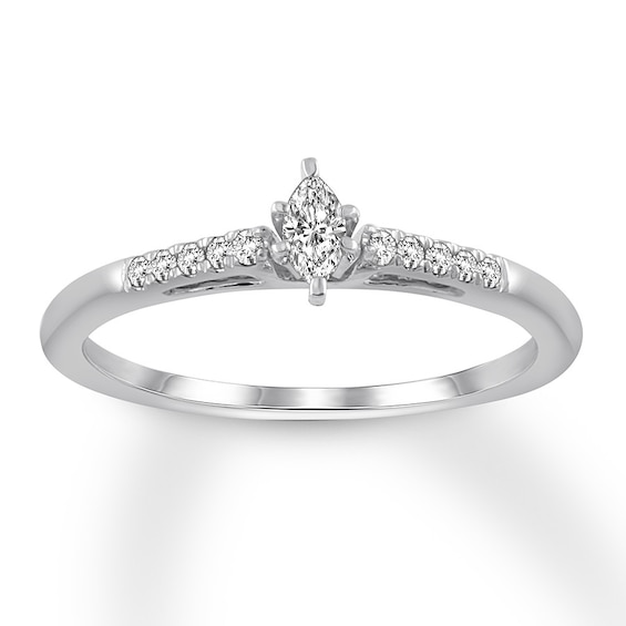 Marquise Diamond Engagement Ring 1/5 Carat tw 10K White Gold | Kay Outlet