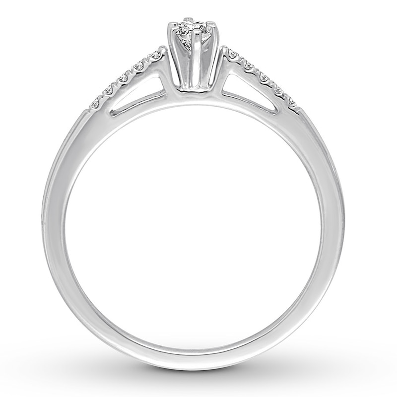 Marquise Diamond Engagement Ring 1/5 Carat tw 10K White Gold
