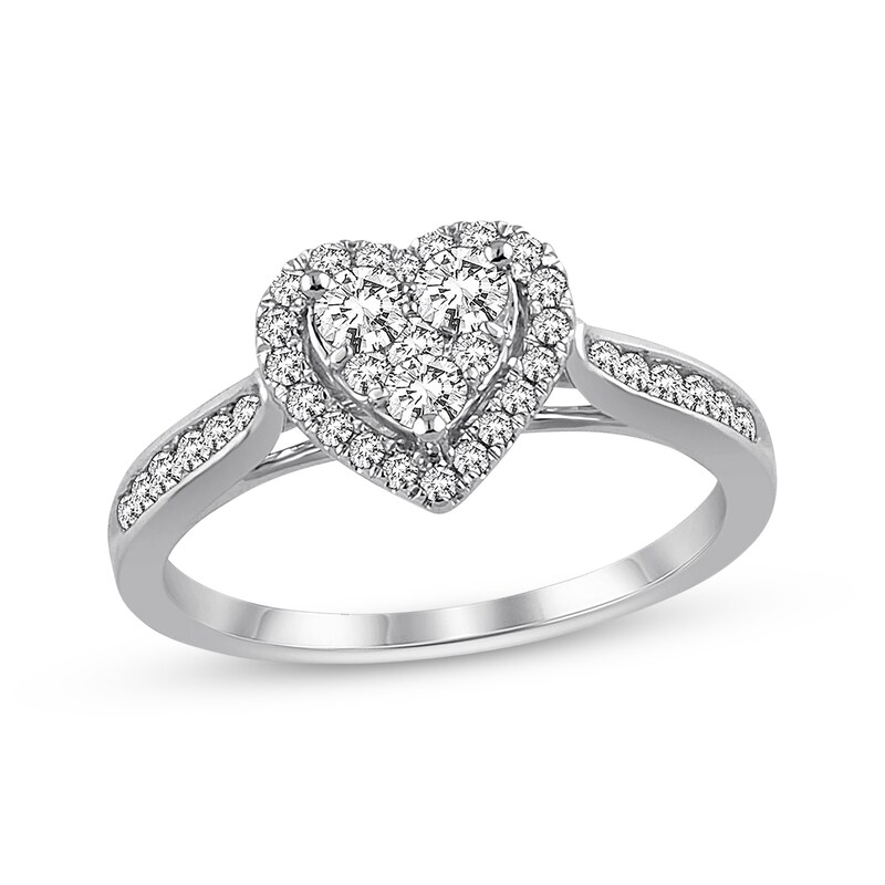 Diamond Engagement Ring 1/2 ct tw Round-cut 14K White Gold