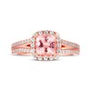 Thumbnail Image 4 of Morganite Engagement Ring 3/8 ct tw Diamonds 14K Rose Gold
