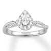 Pear-Shaped Diamond Engagement Ring 1/2 ct tw 14K White Gold