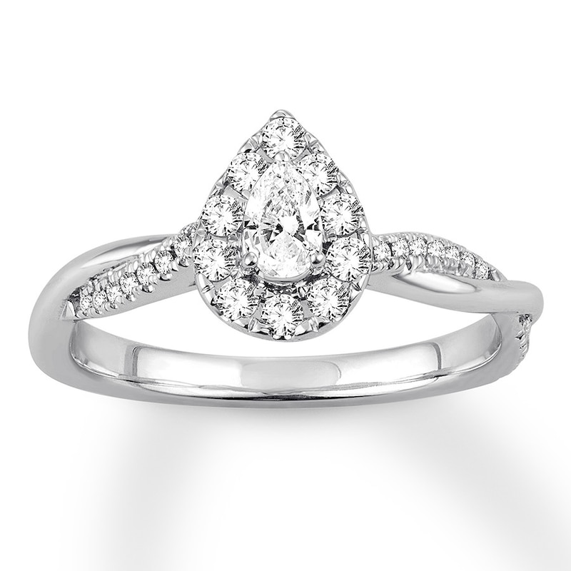 Pear-Shaped Diamond Engagement Ring 1/2 ct tw 14K White Gold