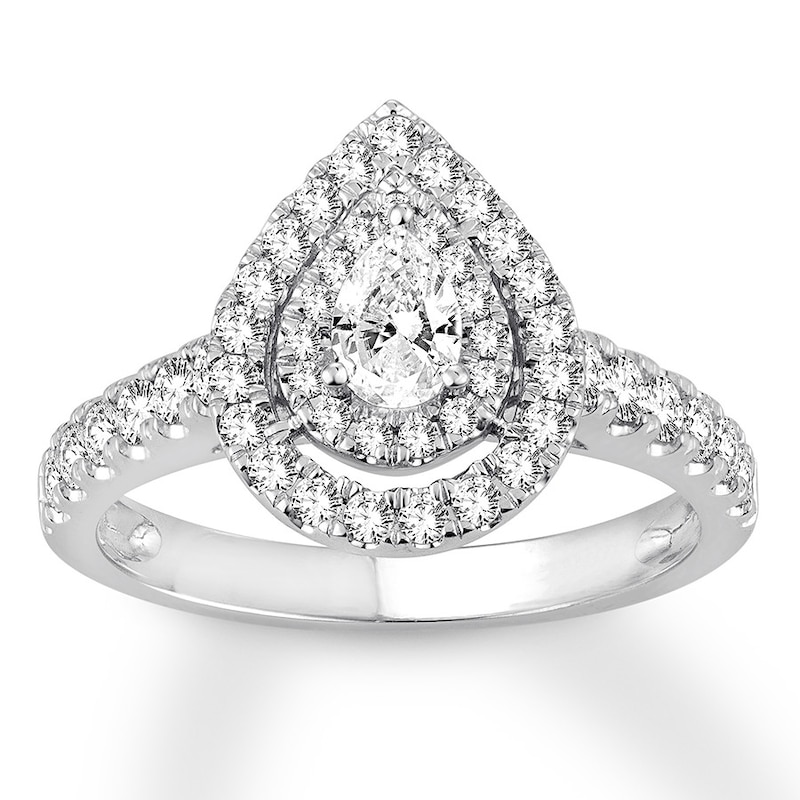 Main Image 1 of Adore Pear-Shaped Diamond Engagement Ring 1 ct tw 14K White Gold