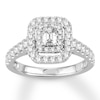 Thumbnail Image 1 of Adore Emerald-Cut Diamond Engagement Ring 1 ct tw 14K White Gold