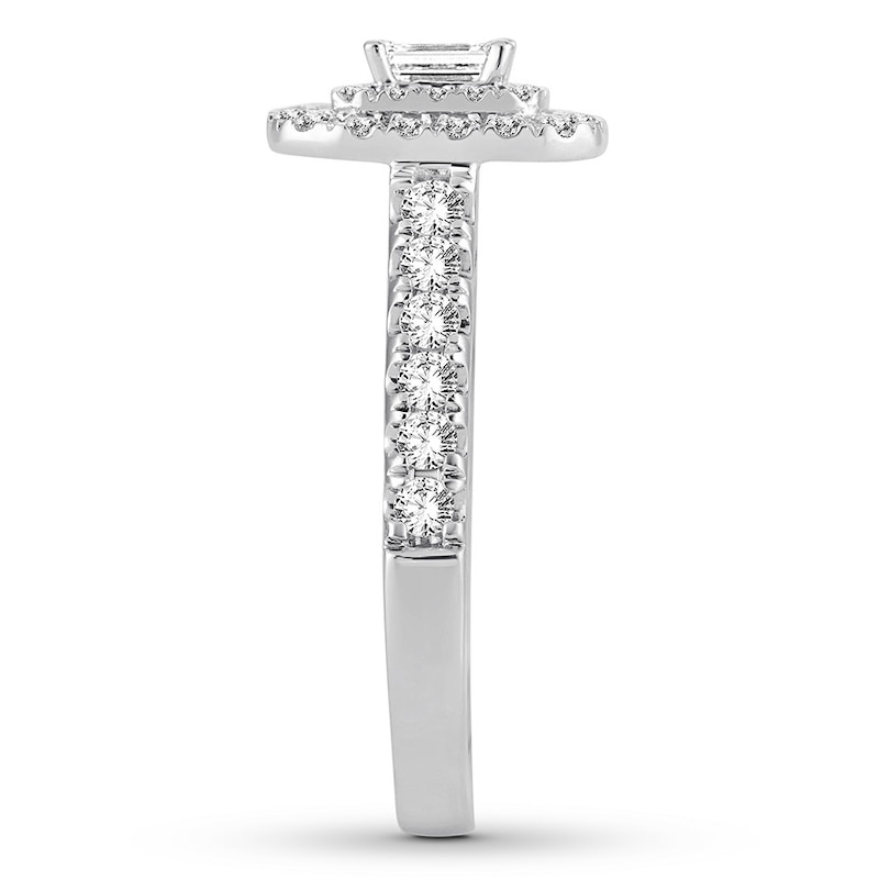 Main Image 3 of Adore Emerald-Cut Diamond Engagement Ring 1 ct tw 14K White Gold