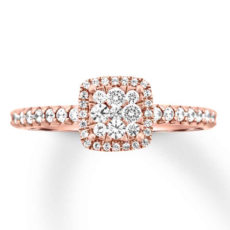 Diamond Engagement Ring 1/2 ct tw Round-cut 14K Rose Gold