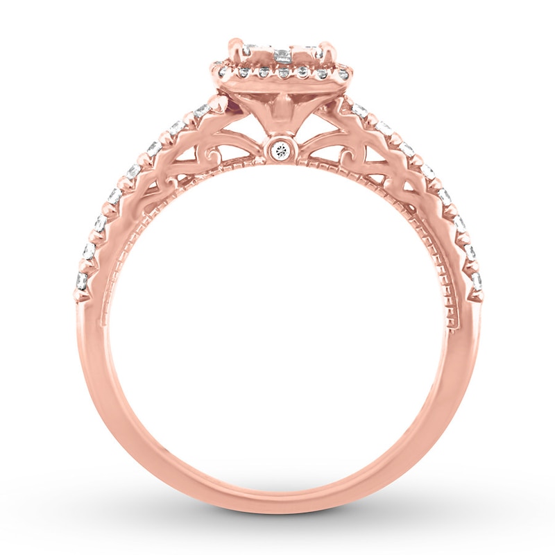 Diamond Engagement Ring 1/2 ct tw Round-cut 14K Rose Gold
