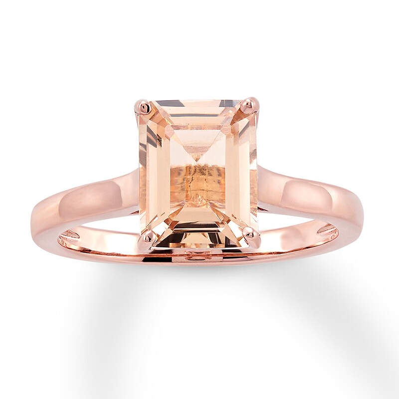 Beyond jewelry 14K Rose Gold Genuine Emerald Diamond Engagement Ring for Women