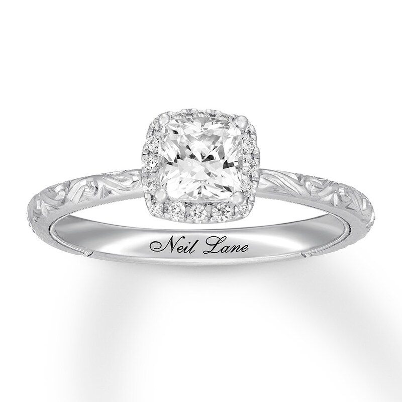 Neil Lane Cushion-cut Diamond Engagement Ring 7/8 ct tw 14K White Gold