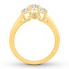 Thumbnail Image 2 of Adore Three-Stone Diamond Ring 1/2 ct tw Round-cut 14K Yellow Gold