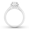Diamond Heart-Framed Engagement Ring 1/4 ct tw 10K White Gold