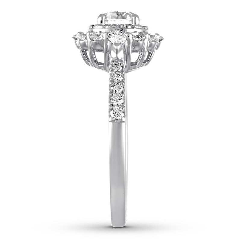 Diamond Engagement Ring 1-1/6 ct tw Round-cut 14K White Gold