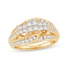Diamond Engagement Ring 1 ct tw Princess & Round 10K Yellow Gold