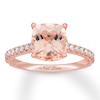 Thumbnail Image 0 of Neil Lane Cushion-cut Morganite Ring 1/2 cttw Diamonds 14K Rose Gold