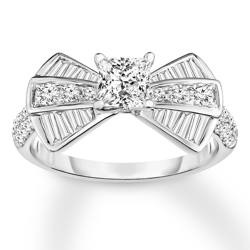 Diamond Engagement Ring Princess-cut 1-1/8 ct tw 14K White Gold