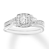 Diamond Engagement Ring 3/8 ct tw Round-cut 14K White Gold