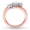 Three-Stone Diamond Engagement Ring 1/4 ct tw 10K Rose Gold