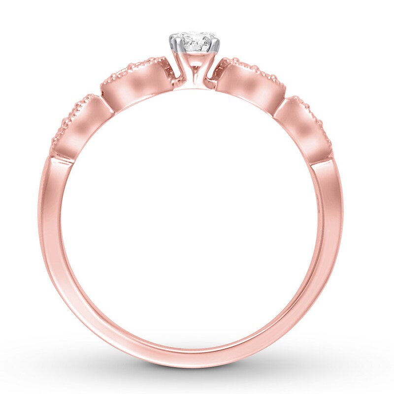 Diamond Engagement Ring 1/8 ct tw Round-cut 10K Rose Gold