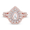Thumbnail Image 0 of Diamond Engagement Ring 1-1/2 ct tw Pear & Round 14K Rose Gold