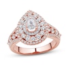 Thumbnail Image 1 of Diamond Engagement Ring 1-1/2 ct tw Pear & Round 14K Rose Gold