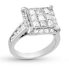 Thumbnail Image 3 of Diamond Cluster Princess-cut Engagement Ring 2-1/2 ct tw 14K White Gold