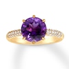 Thumbnail Image 0 of Amethyst Engagement Ring 1/5 ct tw Diamonds 14K Yellow Gold