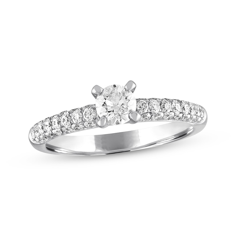 Diamond Engagement Ring 7/8 ct tw Round-cut 14K White Gold