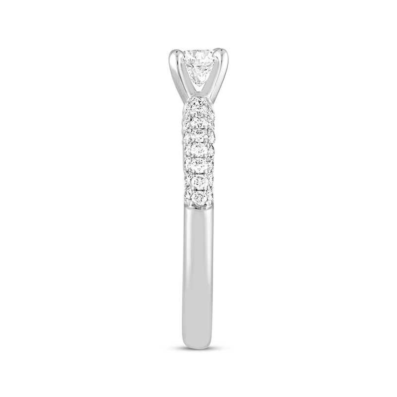 Diamond Engagement Ring 7/8 ct tw Round-cut 14K White Gold