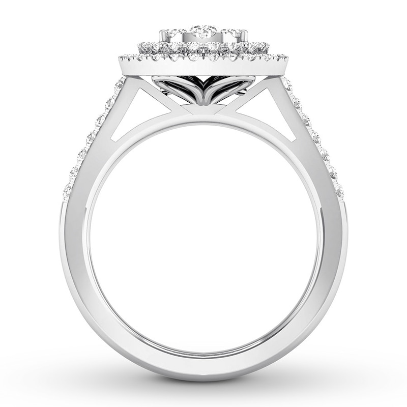 Diamond Engagement Ring 1/2 Round-cut ct tw 14K White Gold