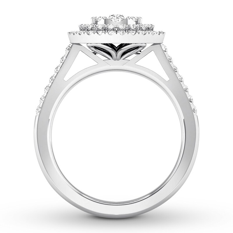 Main Image 2 of Adore Diamond Engagement Ring 1/2 Round-cut ct tw 14K White Gold