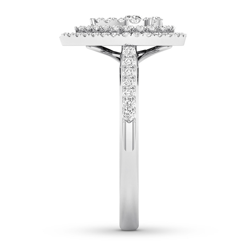 Main Image 3 of Adore Diamond Engagement Ring 1/2 Round-cut ct tw 14K White Gold