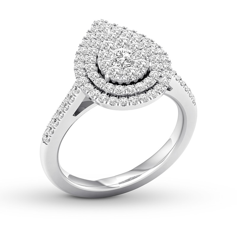 Diamond Engagement Ring 1/2 Round-cut ct tw 14K White Gold