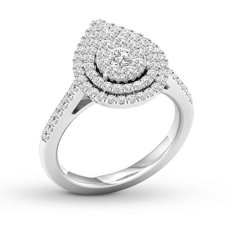 Main Image 4 of Adore Diamond Engagement Ring 1/2 Round-cut ct tw 14K White Gold