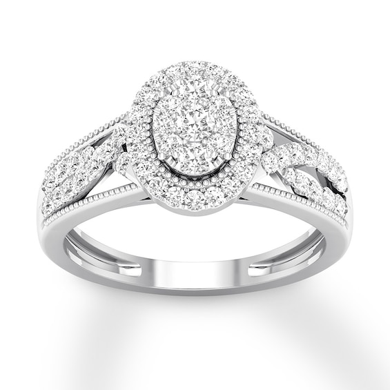 Adore Diamond Engagement Ring 1/2 ct tw Round-cut 14K White Gold
