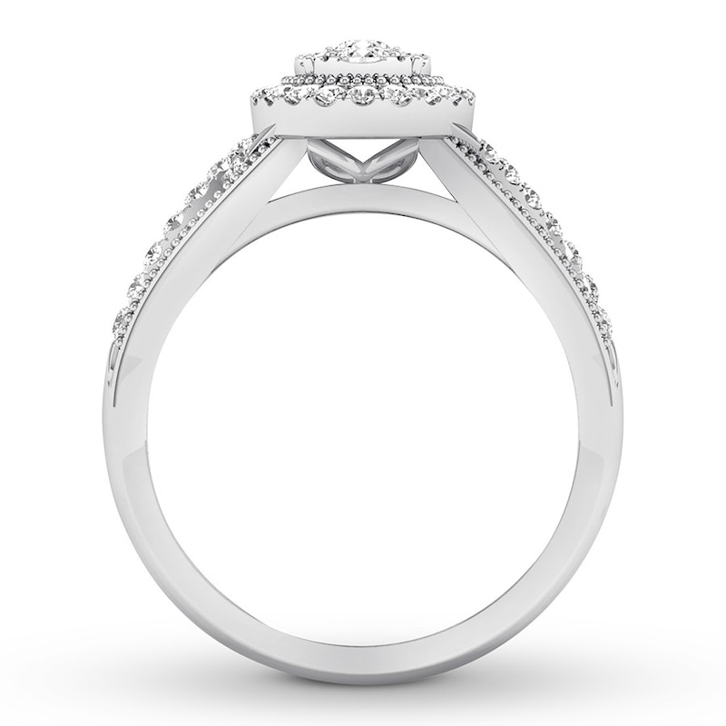 Main Image 2 of Adore Diamond Engagement Ring 1/2 ct tw Round-cut 14K White Gold