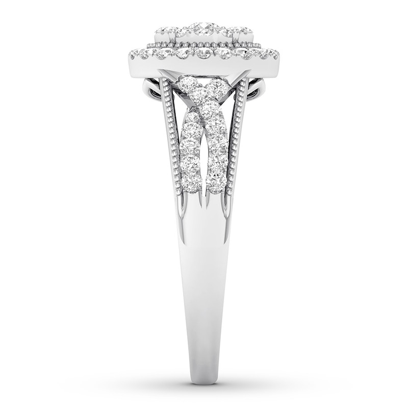 Main Image 3 of Adore Diamond Engagement Ring 1/2 ct tw Round-cut 14K White Gold