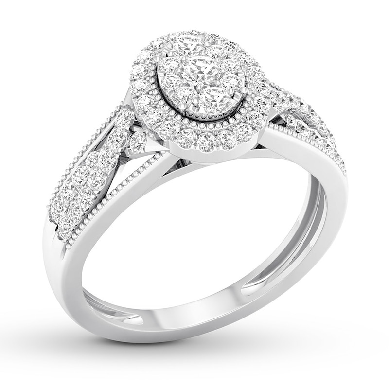 Main Image 4 of Adore Diamond Engagement Ring 1/2 ct tw Round-cut 14K White Gold