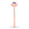 Cushion-cut Tanzanite Engagement Ring 3/8 ct tw Diamond 14K Rose Gold