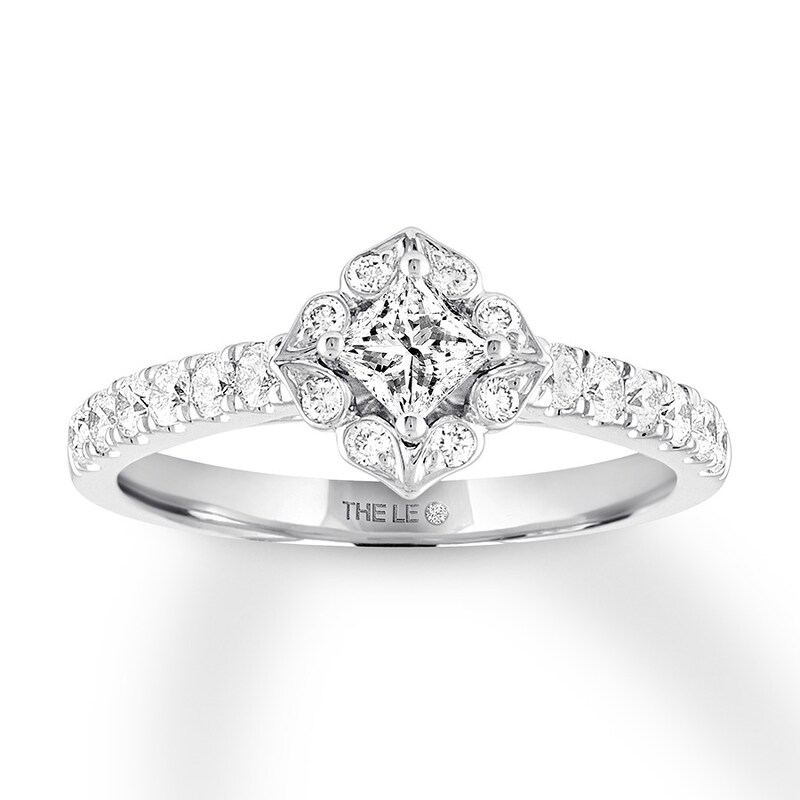THE LEO Diamond Princess-cut Engagement Ring 3/4 ct tw 14K White Gold