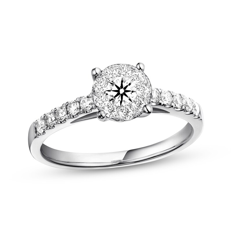 Diamond Engagement Ring 5/8 ct tw Round-cut 14K White Gold