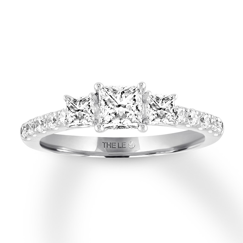 THE LEO Diamond Three-Stone Engagement Ring 7/8 ct tw Princess 14K White Gold