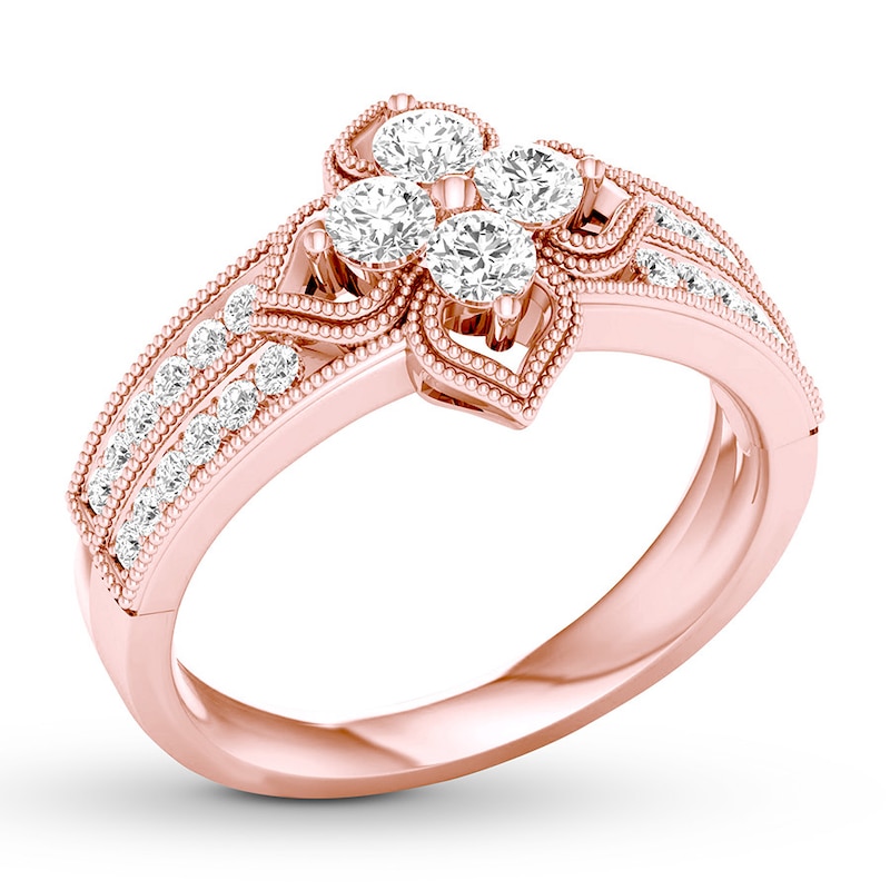 Diamond Engagement Ring 5/8 ct tw Round-cut 14K Rose Gold