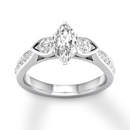 Marquise Three-Stone Engagement Ring 1 ct tw Diamonds 14K Gold