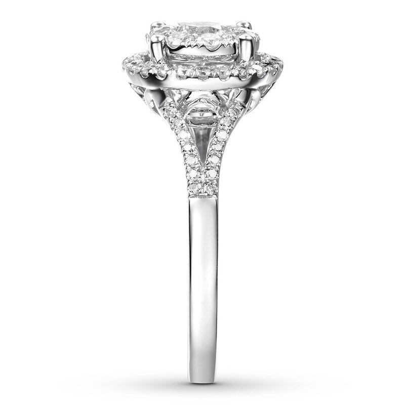 Main Image 3 of Diamond Engagement Ring 7/8 ct tw Round-cut 14K White Gold