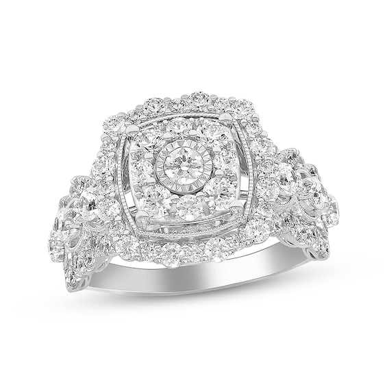 Diamond Engagement Ring 2 ct tw Round-cut 14K White Gold