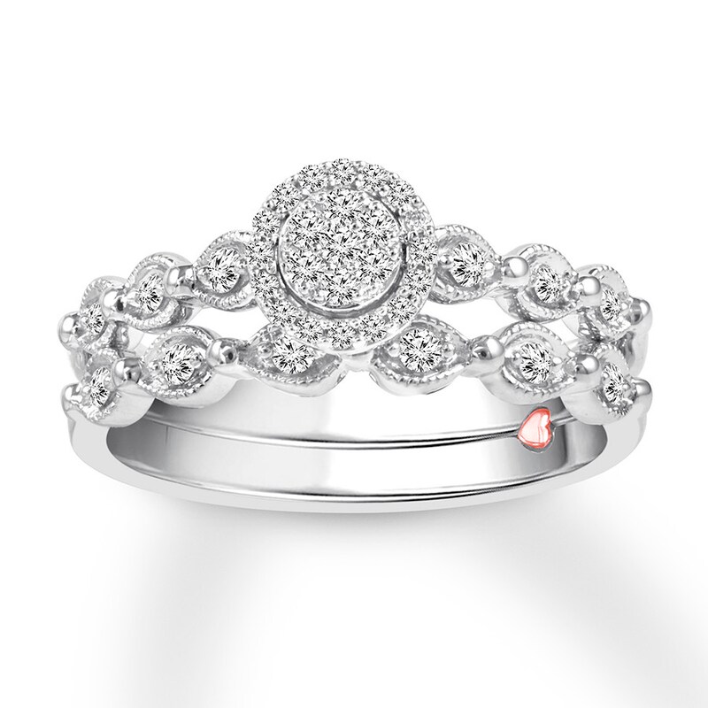 Diamond Bridal Set 1/4 ct tw Round-cut 10K White Gold
