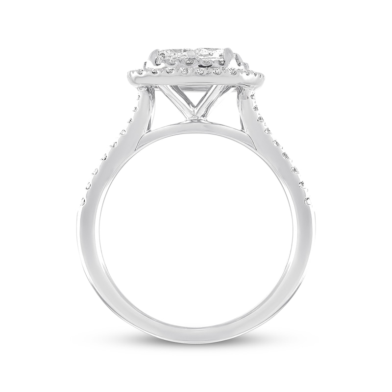 Multi-Stone Princess-cut Diamond Engagement Ring 1-1/2 ct tw 14K White Gold