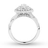 Diamond Engagement Ring 1 ct tw Pear & Round 14K White Gold