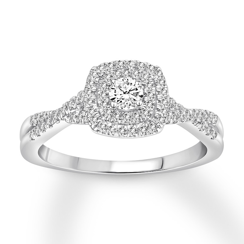 Main Image 1 of Diamond Engagement Ring 3/8 ct tw Round-cut 10K White Gold